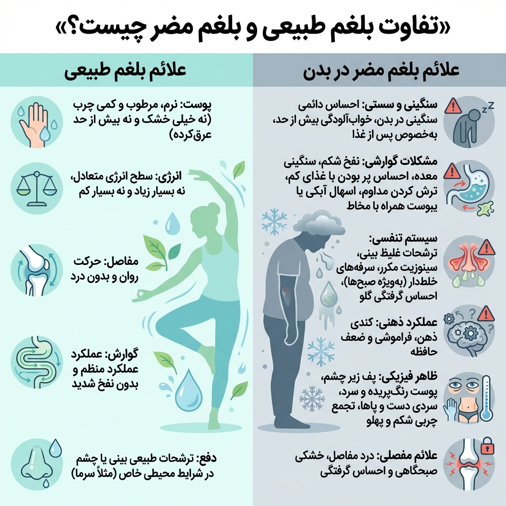 تفاوت بلغم طبیعی و بلغم مضر چیست؟